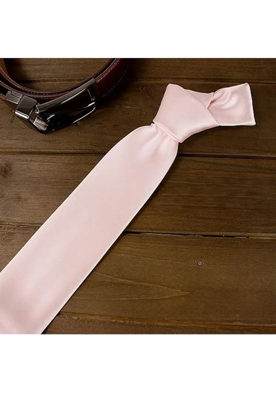 Tezzgelsin Erkek Saten Kravat ve Mendil Set Pembe