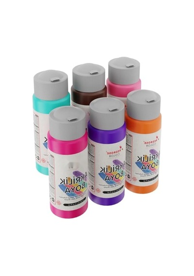 6'lı Tamamlayıcı Renkler Akrilik Boya Seti - 6x60ml 0,15 L