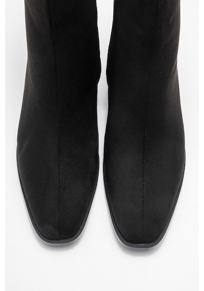 Luvishoes Luvi Shoes Chara Siyah Süet Kadın Kalın Topuklu Bot Siyah Süet