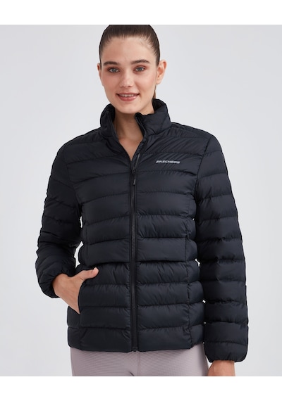 Skechers W Outerwear Pop Up Detailed Padded Jacket Kadın Siyah Mont S231240-001 Siyah