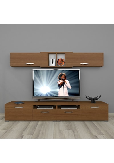 Decoraktiv Eko 5220 Slm Krom Ayaklı Tv Ünitesi Tv Sehpası Ceviz