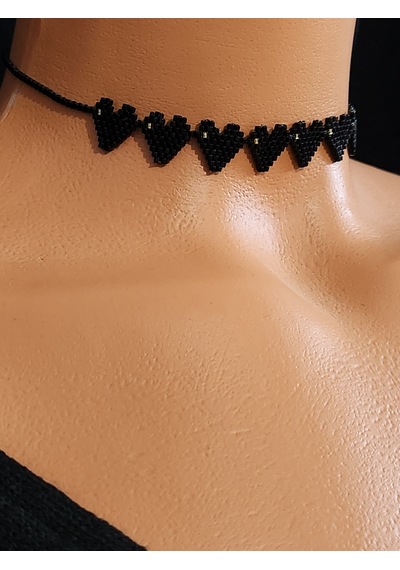 Harmel Jewelry Miyuki Kalpler Choker Siyah