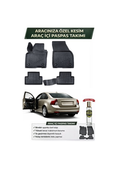 Volvo S40 2007 Model Aracınıza Özel Üretim Esnek Kauçuk Paspas Takımı