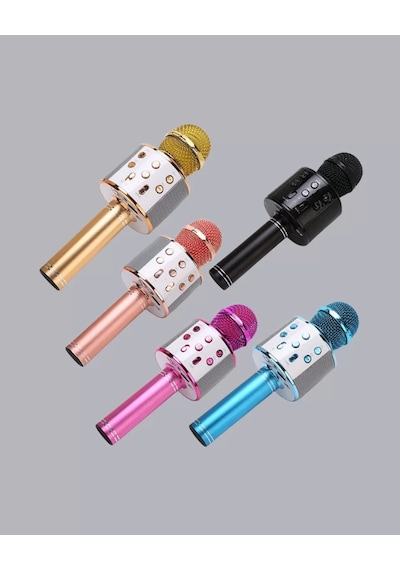 Home Bluetooth Karaoke Mikrofon Yüksek Ses Kalitesi, Yankı Efektli, Uzun Ömürlü Pil