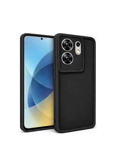 İnfinix Zero30-4g Uyumlu Kamera Çıkıntılı Mat Silikon Telefon Kılıfı Siyah