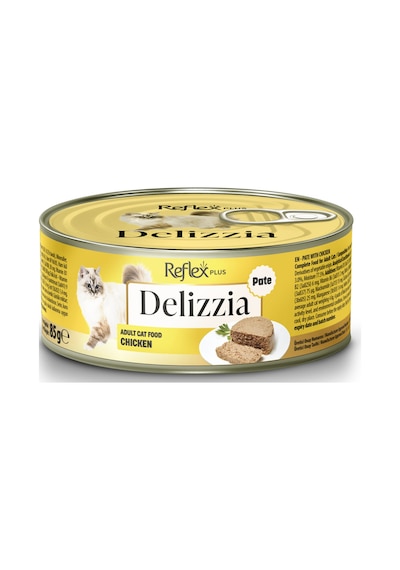 Plus Delizzia / Kıyılmış Tavuklu Yetişkin Kedi Maması 85g X 12 Adet