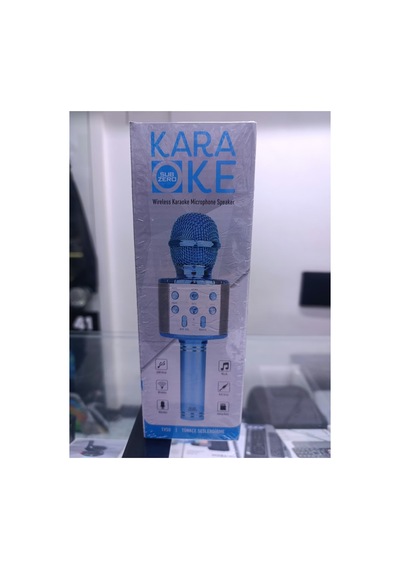 Karaoke Mikrofon Dahili Hoparlörlü Usb Flash Tf Kart Destekli Ses Değiştirme Efektli Çocuk Mikrofonu Mavi