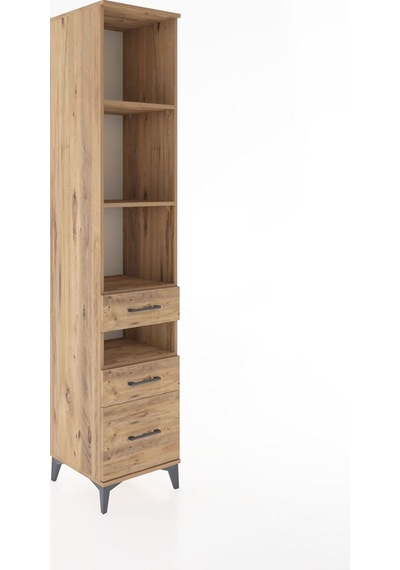 Hyperion Dolap 4 Raflı 3 Çekmeceli 44x44x221 Çam-çam Çam