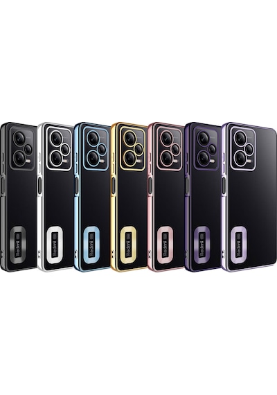 Xiaomi Redmi Note 12 Pro 5g Kılıf Kamera Korumalı Logo Gösteren Zore Omega Kapak Derin Mor