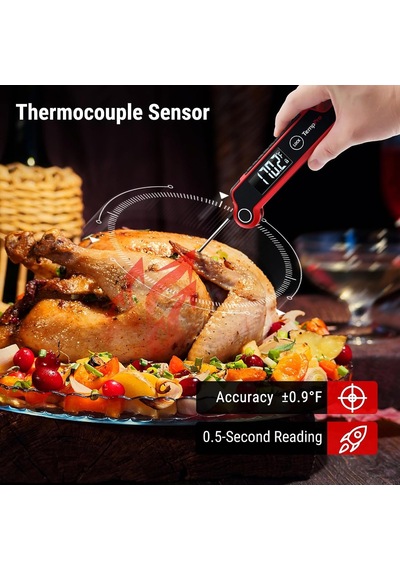 Thermopro Tp620 Su Geçirmez Dijital Gıda Termometresi, 2 Saniyede Anında Okuyan Hareket Sensörlü Dönen Ekran Barb Diğer