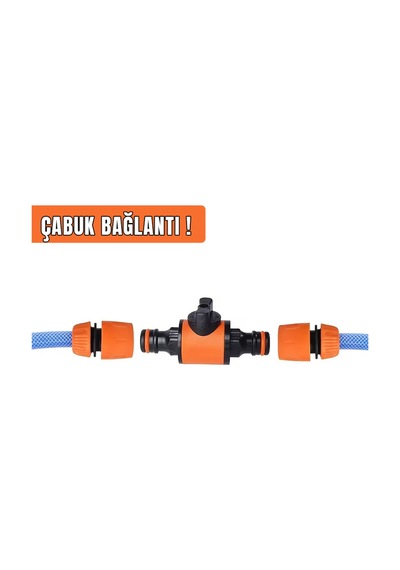 Car-fil Bahçe Hortumu Ara Bağlantı Aparatı Vanalı 3/4 Uyumlu, Su Akış Kontrollü 3/4"