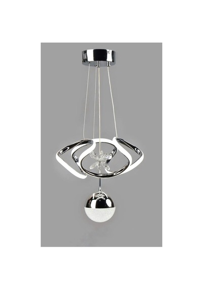 Lzy Avize Store Modern Krom Cam Avize Yatak Odası - Hol - Salon Gri Gri