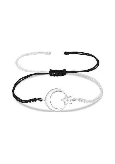Ay Yıldızlı Taraftar Bileklik Unisex Siyah Beyaz İpli Bbb25 Beyaz - Kırmızı