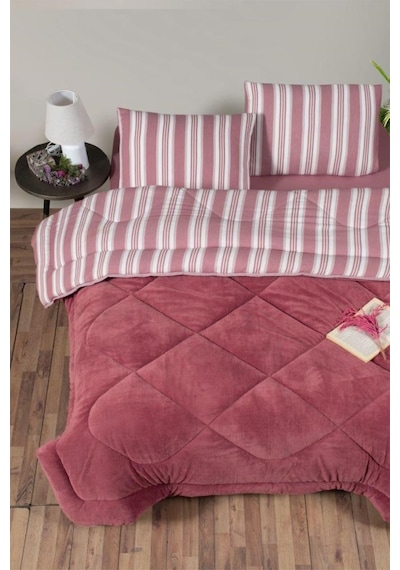 Kristal Soft Relax Uyku Seti Çift Kişilik Gül Kurusu Gül Kurusu