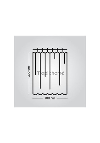 Ayrex Tropik Home Duş Perdesi Küf Tutmaz Polyester Kumaş Banyo Perdesi Tek Kanat Banyo Dekorasyon Perdesi 180x200 Cm Genel