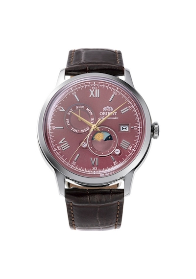 Orient Ra-ak0807r30b Kurmalı Otomatik Deri Kahverengi Bordo Kadran 42 Mm Erkek Kol Saati Gri