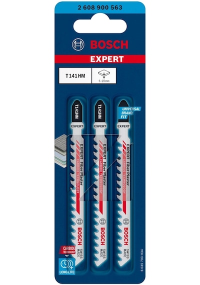 Bosch Expert Fiber Plaster T 141 HM Dekupaj Testere Bıçağı 3 Parça - 2608900563