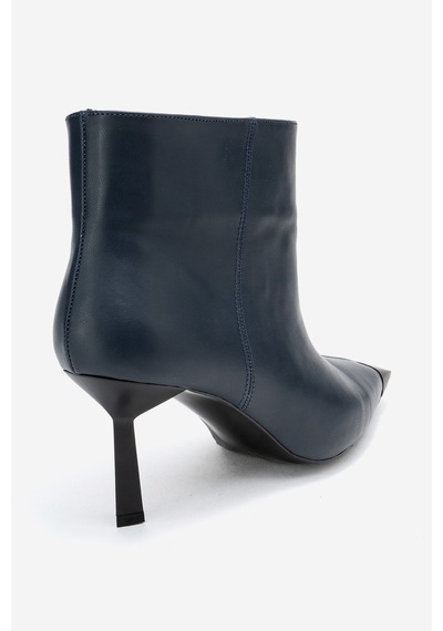 Luvishoes Luvi Shoes Rassel Lacivert Cilt Mat Burunlu Kadın İnce Topuklu Bot Lacivert