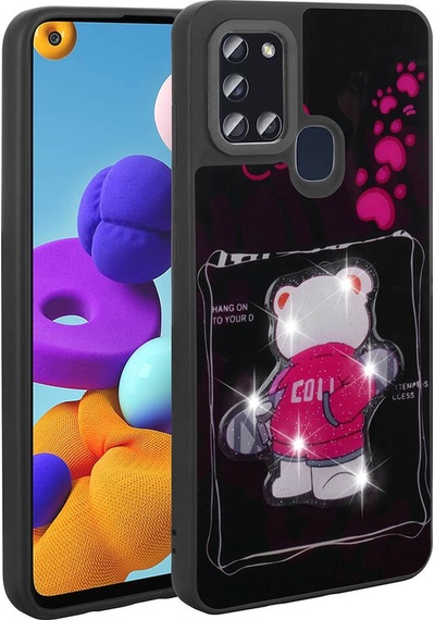Samsung Galaxy A21s İle Uyumlu Kılıf Parlayan Kabartmalı İkonik Figürlü Silikon Kapak