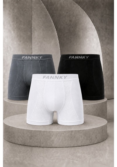 Womanandkids Night Füme Erkek Casual Comfort Günlük 3 Lü Boxer