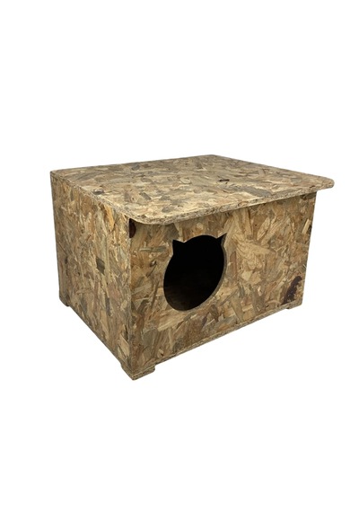 Reyo Kedi Evi Dış Ortam Uygun Ahşap Kedi Evi Osb 39 x 37 x 34 CM CAT13
