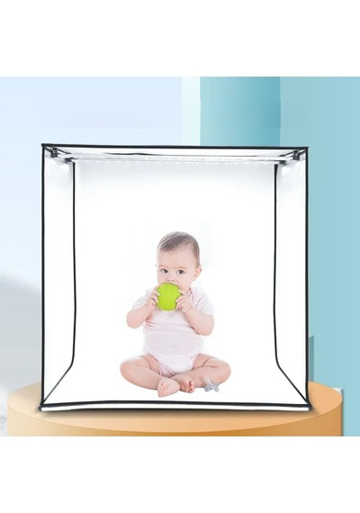 80x80x80 Led Işıklı Ürün Fotoğraf Çekim Kabini - Büyük Boy Stüdyo Çadırı