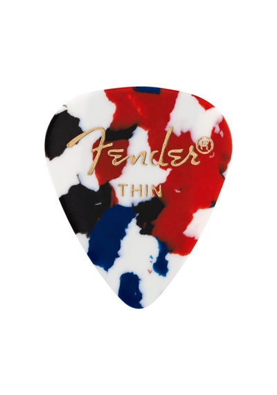 Fender 1980351750 Classic Celluloid Confetti 351 Shape Thin Gitar Penası 12'li Esnek İnce Yapı Akustik Ritimler İçin İdeal