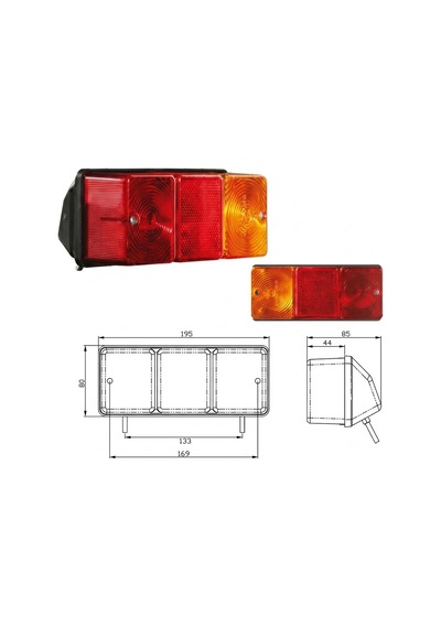 Massey Ferguson 240, 285 Arka Stop Lambası Sağ 712211-rh