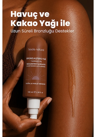 Bade Natural %100 Doğal Bronzlaştırıcı ve Nemlendirici Güneş Yağı 100 ML
