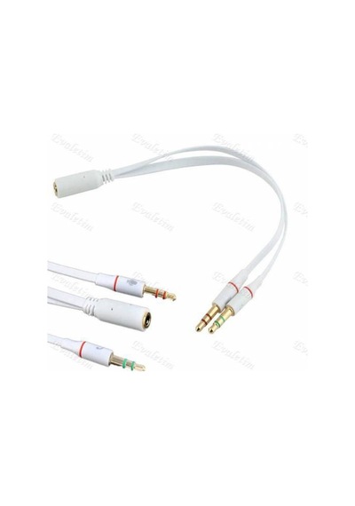 Kulaklık Mikrofon Ayırıcı Y Splitter Kablo 2 X 3 5Mm Stereo