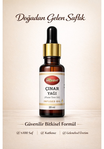Safvital Çınar Yağı 20 Ml Bitkisel Maserasyon Yağı Aromatik Kullanım Cilt Ve Saç Bakımına Uygun & Aromaterapi