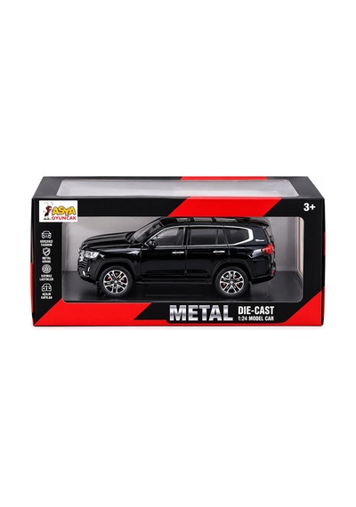 Toyota Land Cruiser Metal Model Araba 1:24 Ölçek Siyah Araba