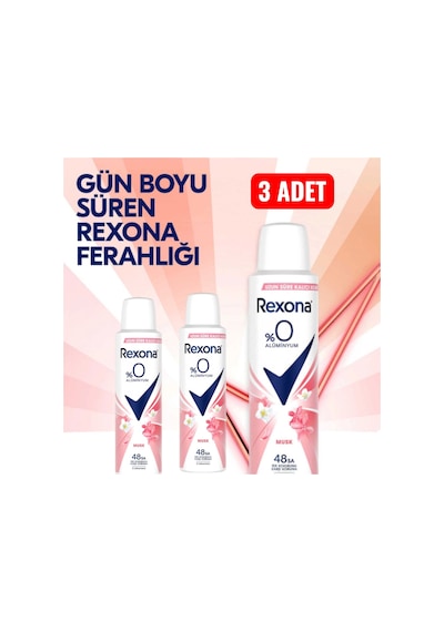 Rexona Musk 48 Saat Kadın Sprey Deodorant 3 x 150 ML