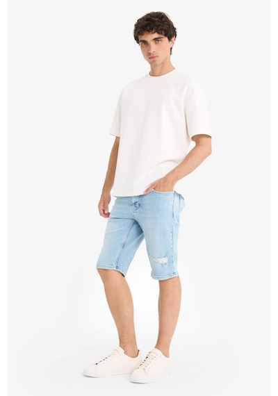 DeFacto Slim Fit Dar Kesim Jean Bermuda Şort F4685AX25SMNM39