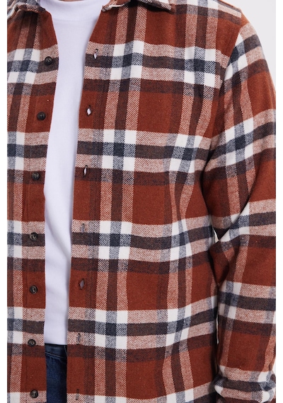 Tudors Erkek Slim Fit Dar Kesim Kareli Kışlık Oduncu Gömlek-42225 Kahverengi Tudors Erkek Slim Fit Dar Kesim Kareli Kışlık Oduncu Gömlek-42225 Kahverengi