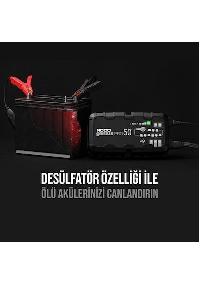 Noco Geniuspro50 6V - 12V - 24V 1000A Akıllı Akü Şarj ve Akü Bakım Desülfatörü