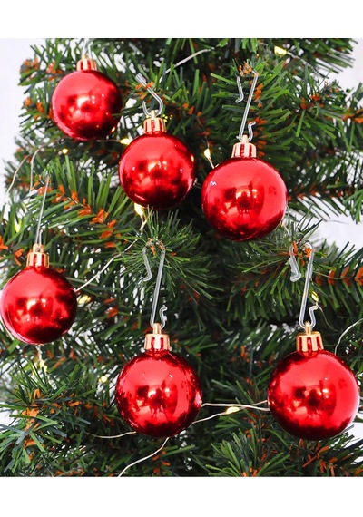Yılbaşı Ağaç Süsü Kırmızı Renkli Top Noel Süs 3 Cm 12 Adet