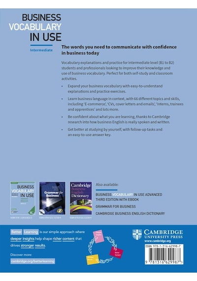 Business Vocabulary İn Use: Intermediate Book With Answers: Self-study And Classroom Use