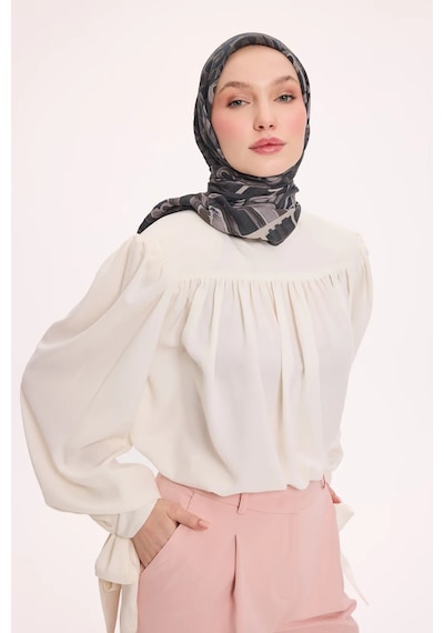Silk Home Dört Mevsim Antik Motif Viskon Velora Eşarp 6419 Antrasit