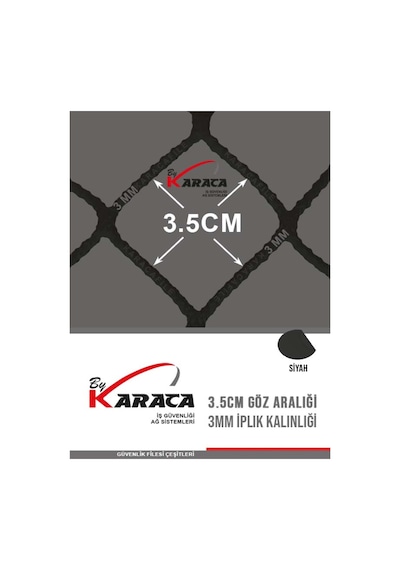 Kedi Güvenlik Filesi 2.5x9 Metre - Siyah Renk, 3mm İp Kalınlığı, 3.5x3.5 Cm Gözenek