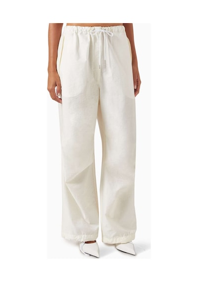 Acne Studios Relaxed Drawstring Pantolon - %63 Pamuk %37 Keten Karışımı Rahat Ve Şık Beyaz