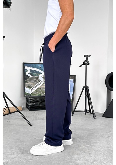 Lacivert Dokulu Soft Jogger Pantolon Lacivert