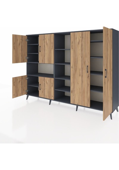 Hyperion Dolap 13 Raflı 6 Kapaklı 220x44x163 Antrasit-çam/antrasi Antrasit-çam/antrasit Hyperion Dolap 13 Raflı 6 Kapaklı 220x44x163 Antrasit-çam/antrasi Antrasit-çam/antrasit