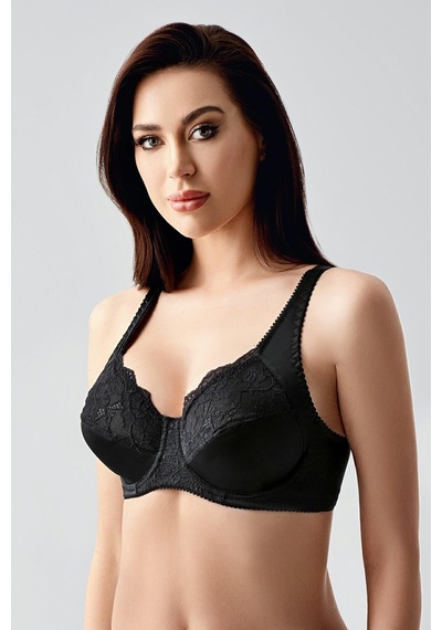 New Bra Kadın C Kap Dantelli Balenli Desteksiz Toparlayıcı Sütyen Siyah 2305 Siyah