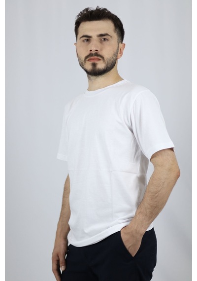 Ventov %100 Pamuk Regular Fit Erkek Tişört Vts2603 Beyaz