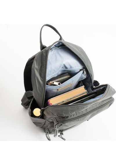 Sanmorris Unisex Suya Dayanıklı Paraşüt Kumaş 5 Bölmeli Laptop Bölmeli Seyahat Ve Okul Çantası Sı-6032 Siyah Düz