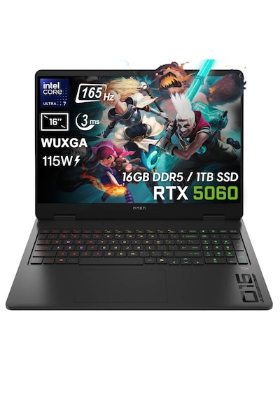 HP OMEN 16-AM0018NT BQ1Z1EA Ultra 7-255H 16 GB 1 TB SSD 8 GB RTX 5060 16" Free Dos Dizüstü Bilgisayar
