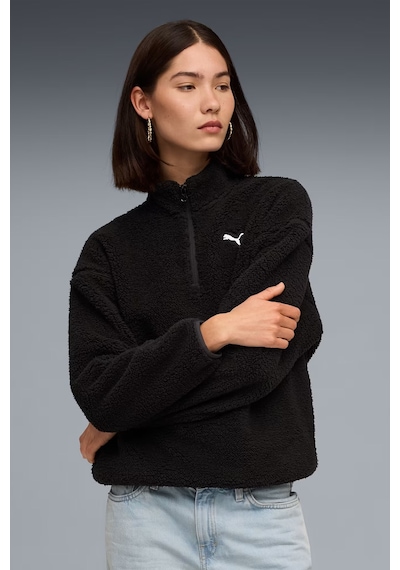 Puma Ess Elevated Half-zip Kadın Sweatshirt Siyah