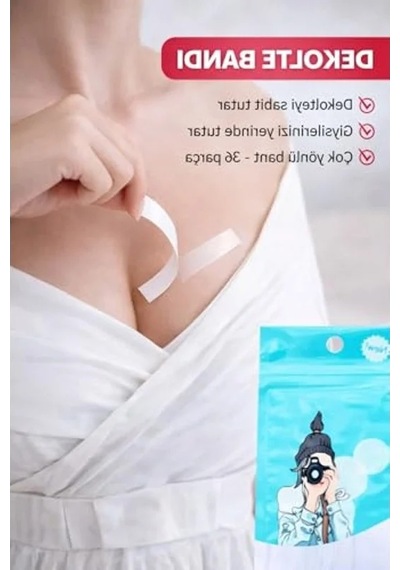 Şeffaf Elbise Sabitleyici, 36 Parça Kıyafet Kaydırmaz Bant Seti 0,13mm X 48mm X 25mt