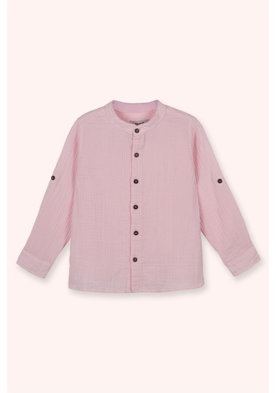 Erkek Çocuk Uzun Kollu Müslin Pembe Gömlek Çok Renkli 2511BK06022